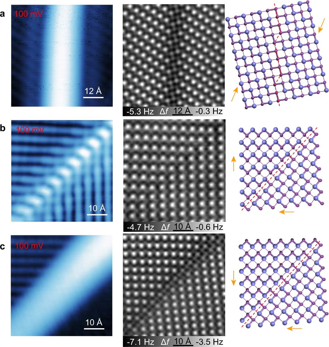 Extended Data Fig. 8: STM and AFM images of other types of domain walls.