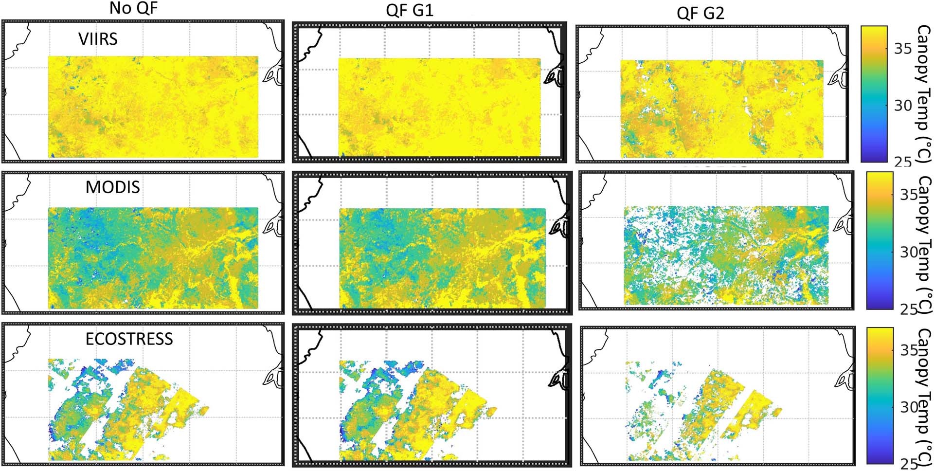 Extended Data Fig. 9: Comparison of LST temperature data.