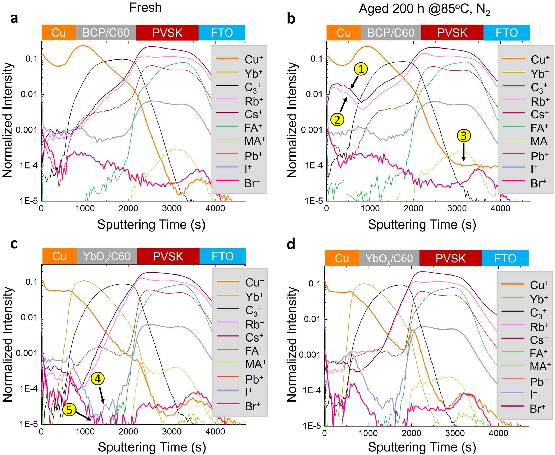 Extended Data Fig. 9: Time-of-flight secondary ion mass spectrometry (TOF-SIMS) measurements.