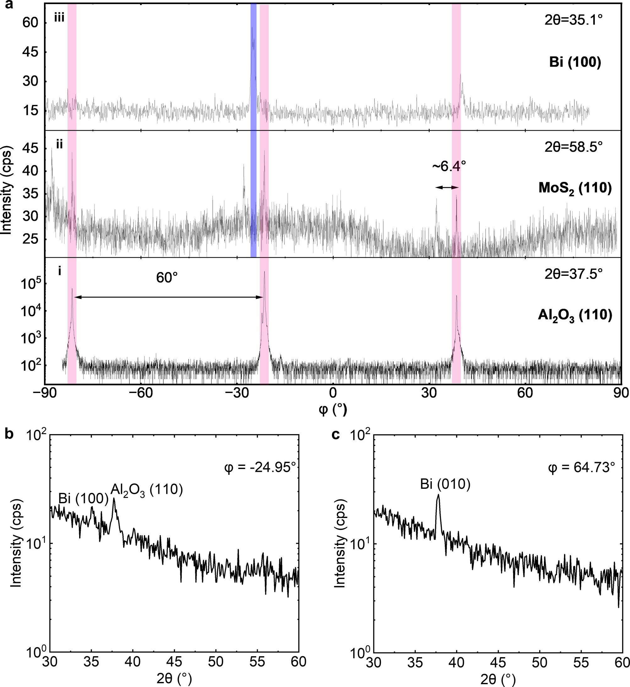 Extended Data Fig. 7: In-plane XRD measurements.