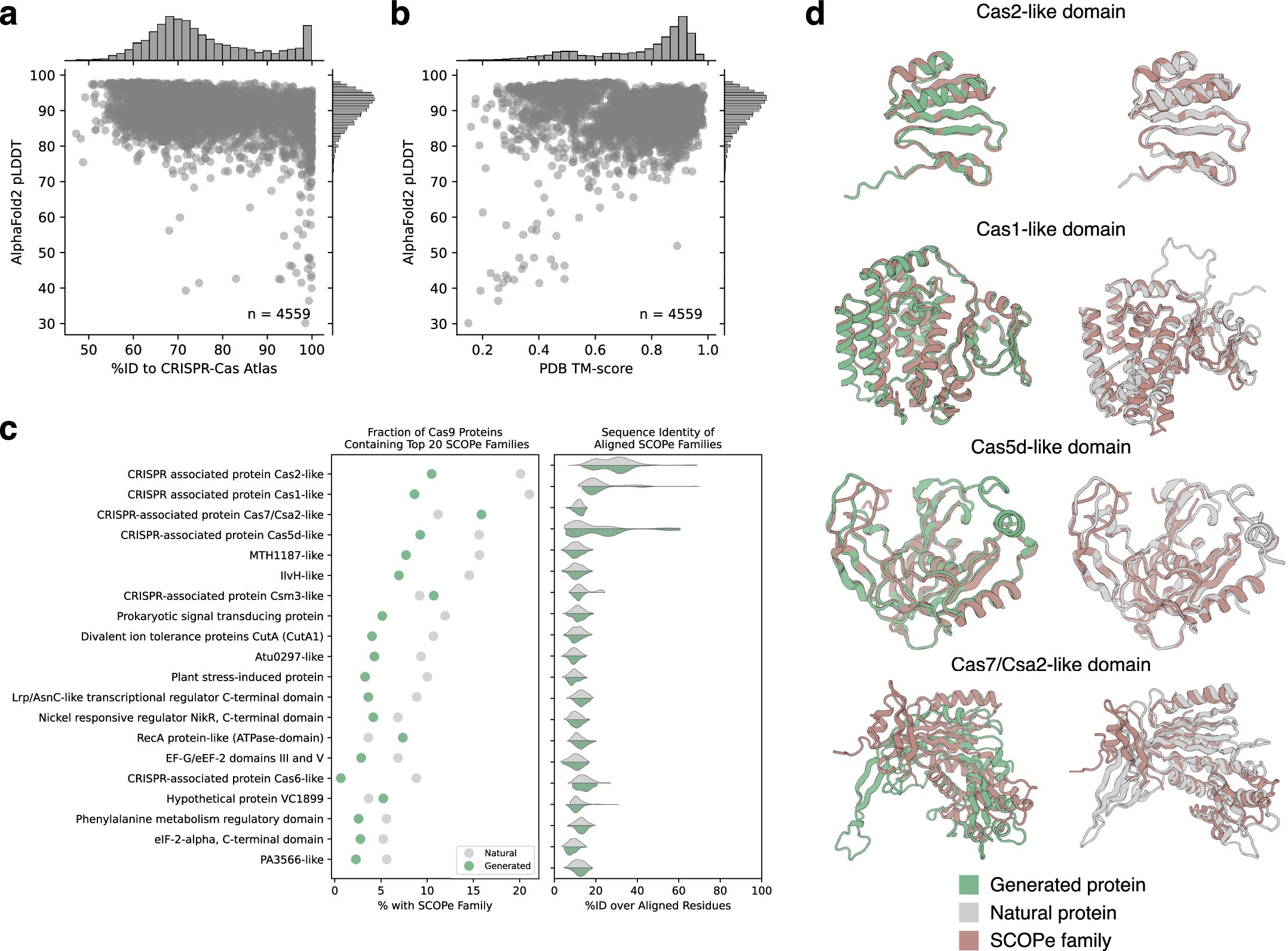 Extended Data Fig. 3: Structural composition of generated CRISPR-Cas proteins.