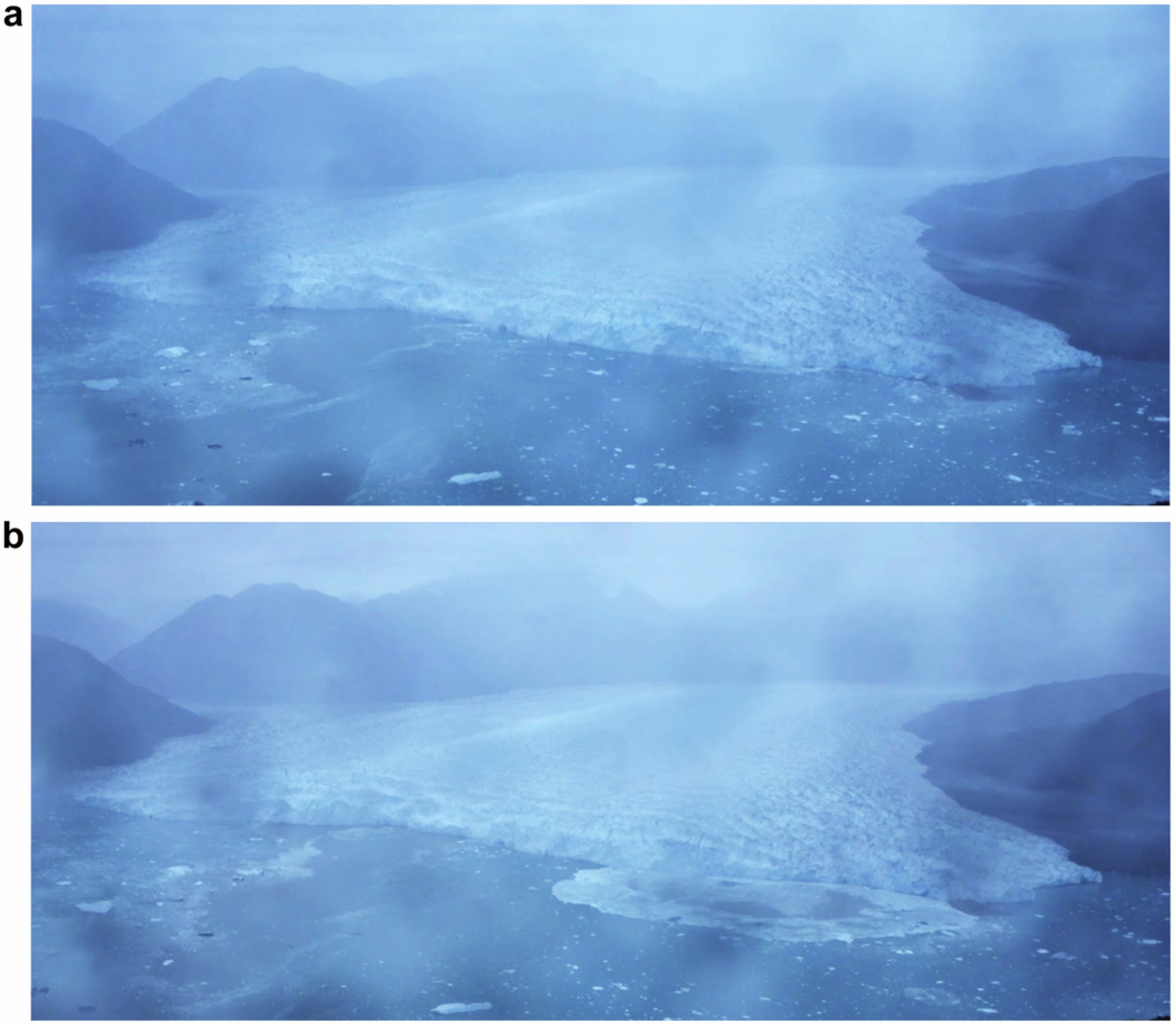 Extended Data Fig. 8: Timelapse imagery of calving event causing internal wave train.