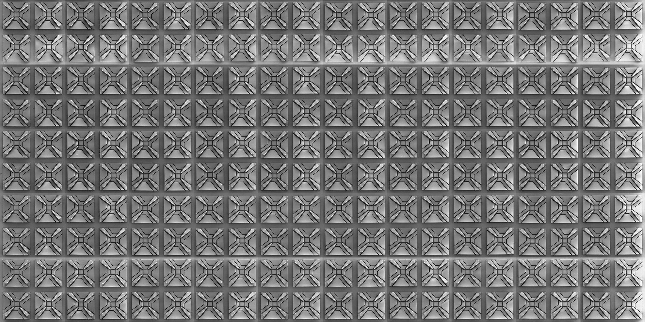 Extended Data Fig. 1: SEM image of an array of 200 3D-printed ion trap central regions.
