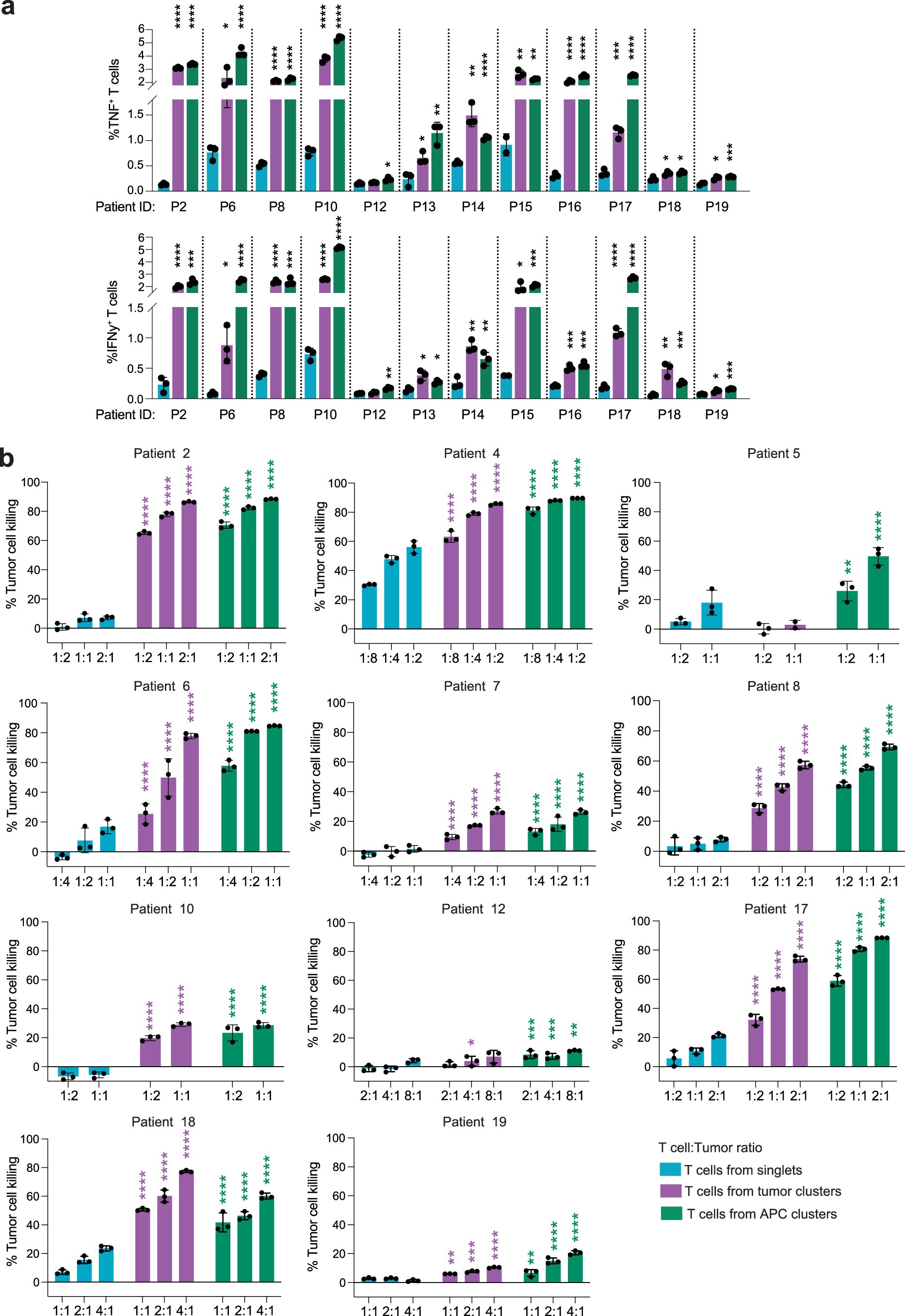 Extended Data Fig. 7: Enhanced killing by T cells from clusters.