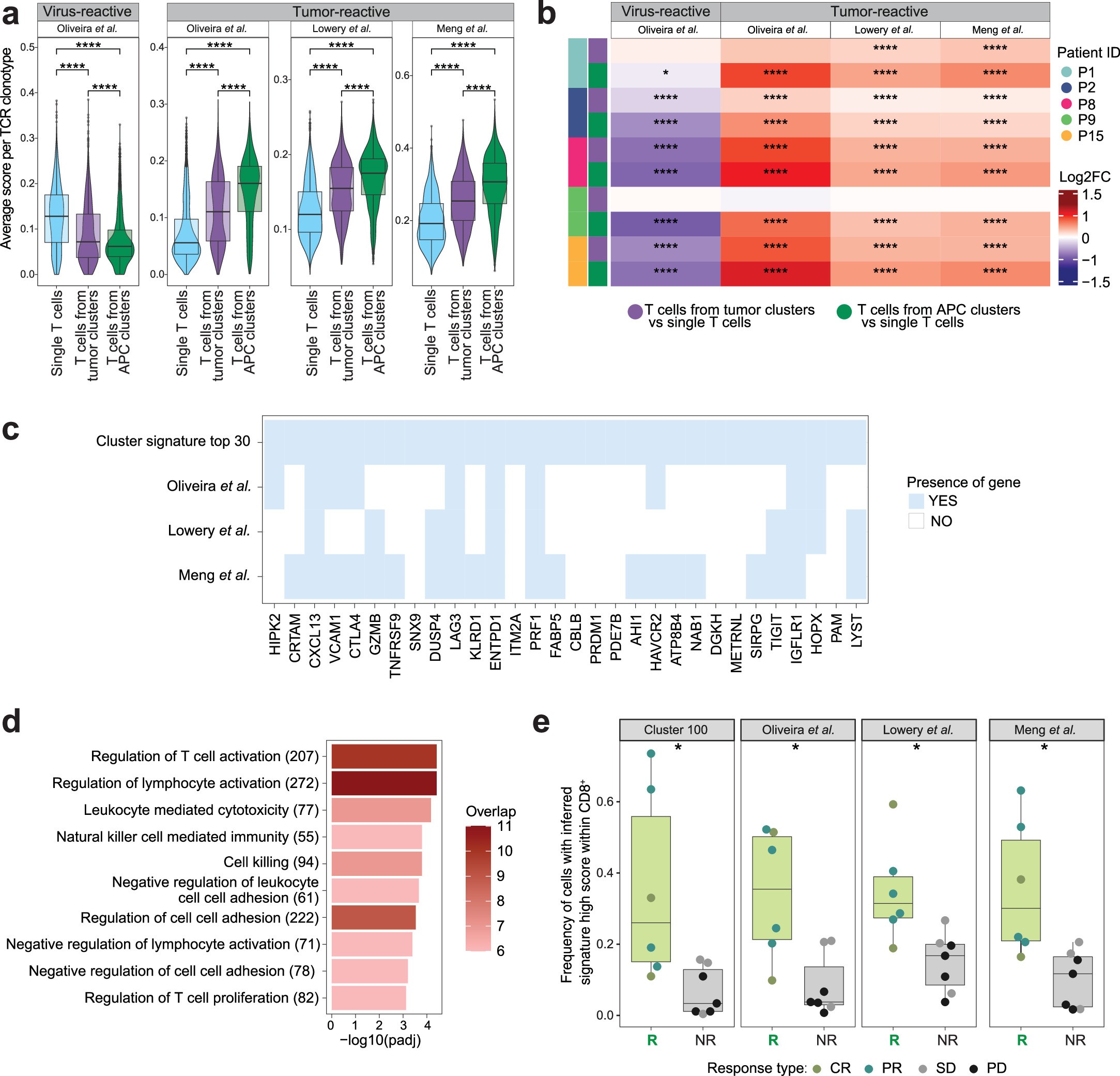 Extended Data Fig. 4: Tumour-reactive CD8+ T cells from clusters.