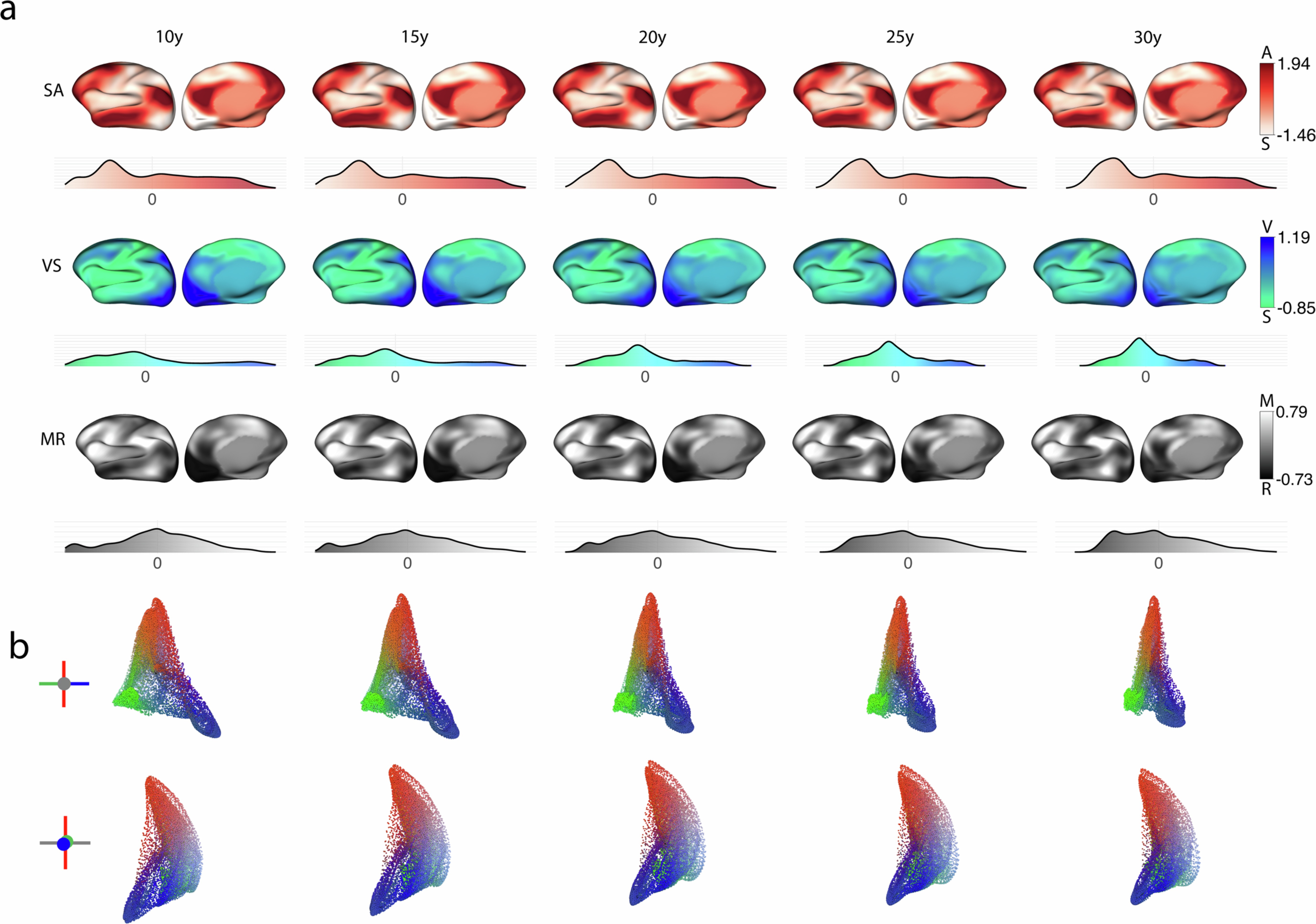 Extended Data Fig. 3: GAMM fitted gradients between 10 and 30 years.