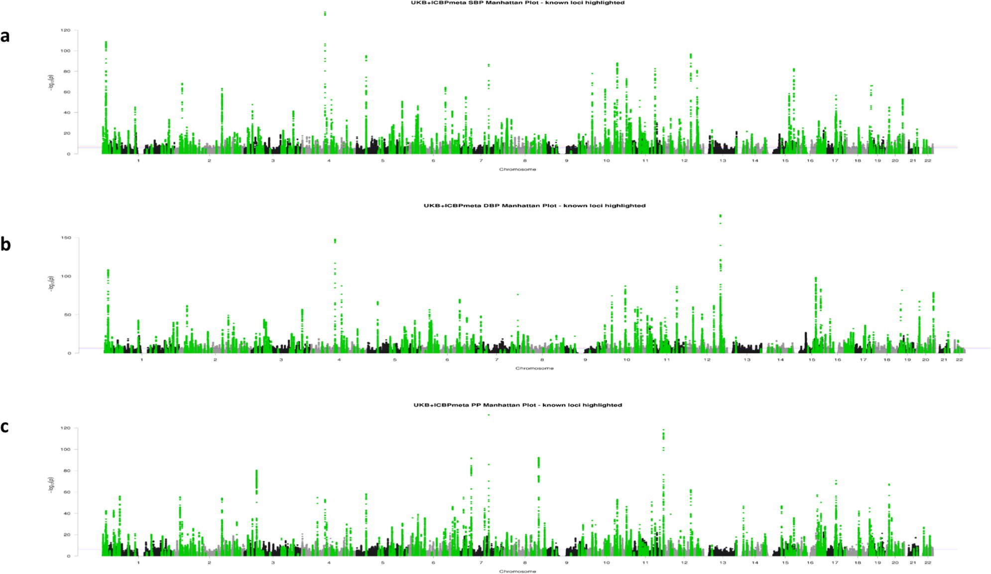 Supplementary Figure 1: GWAS discovery Manhattan plots.
