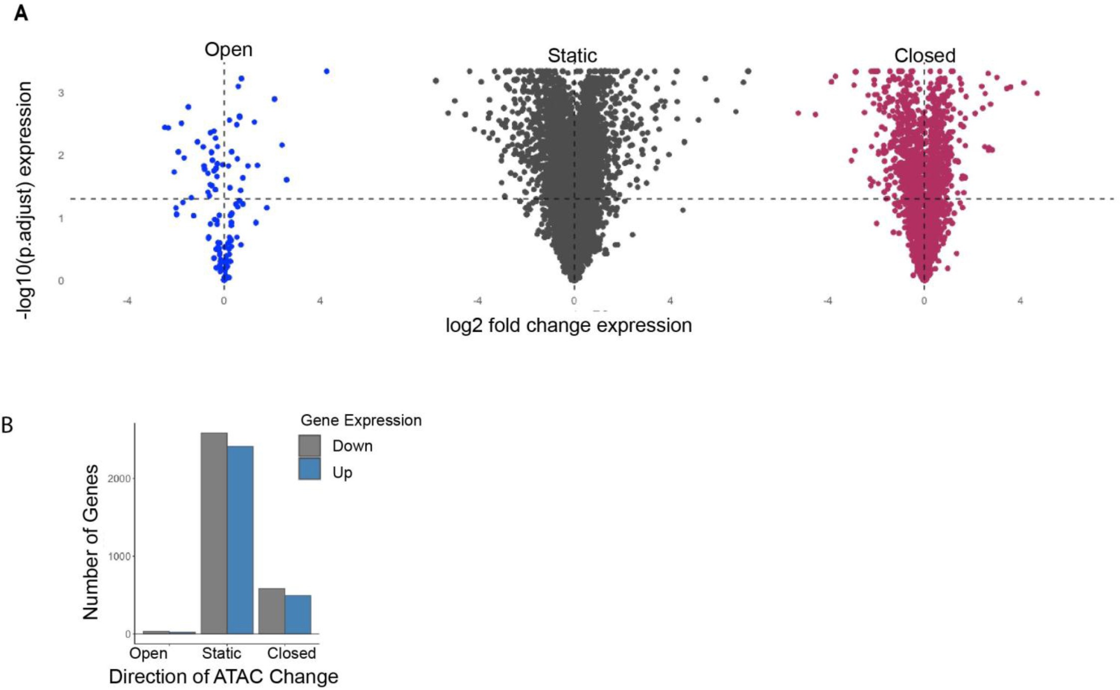 Supplementary Figure 12: SCHLAP1-induced chromatin changes do not cause concordant gene expression changes.