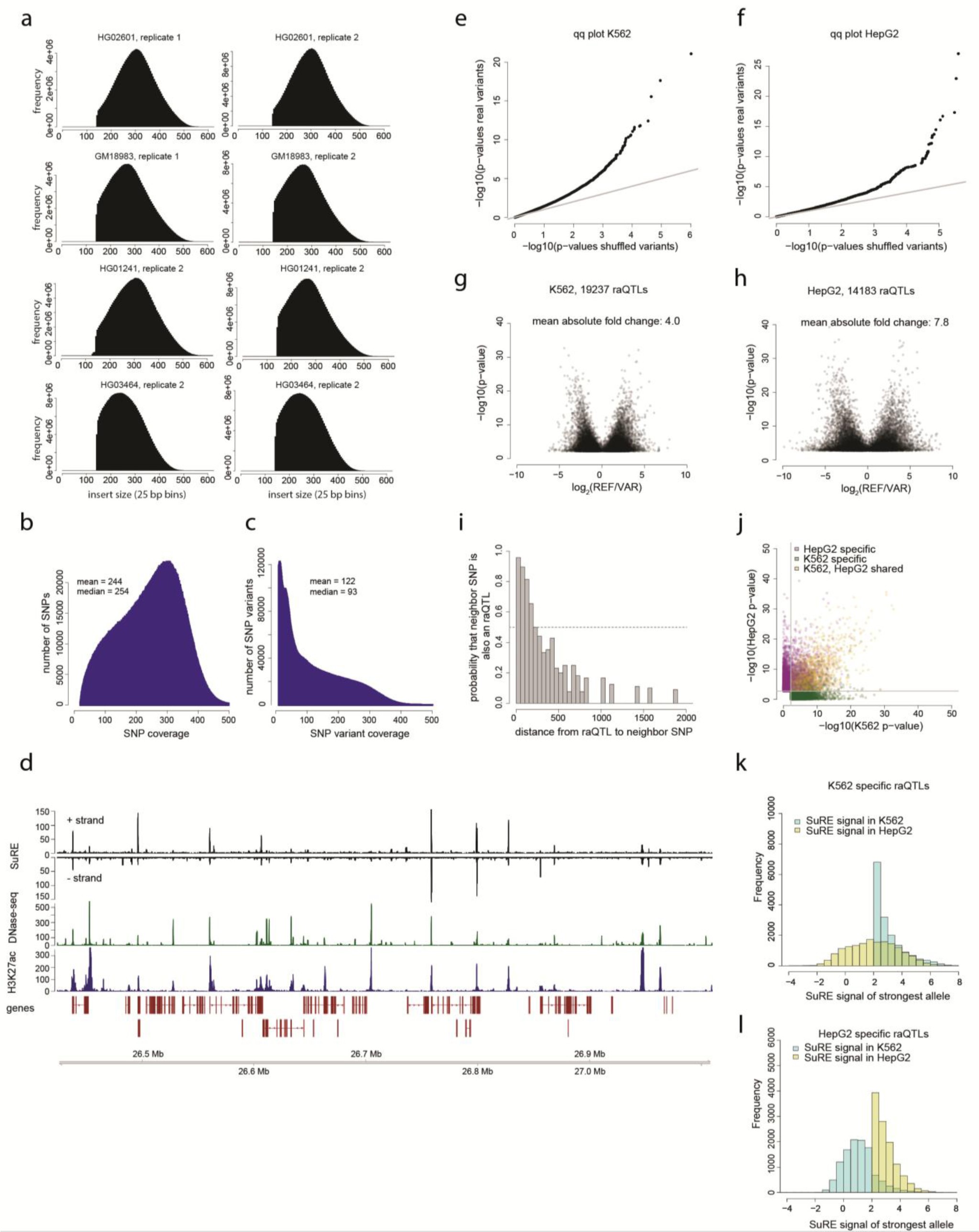 Supplementary Figure 1: Characterization of SuRE libraries and SuRE data.