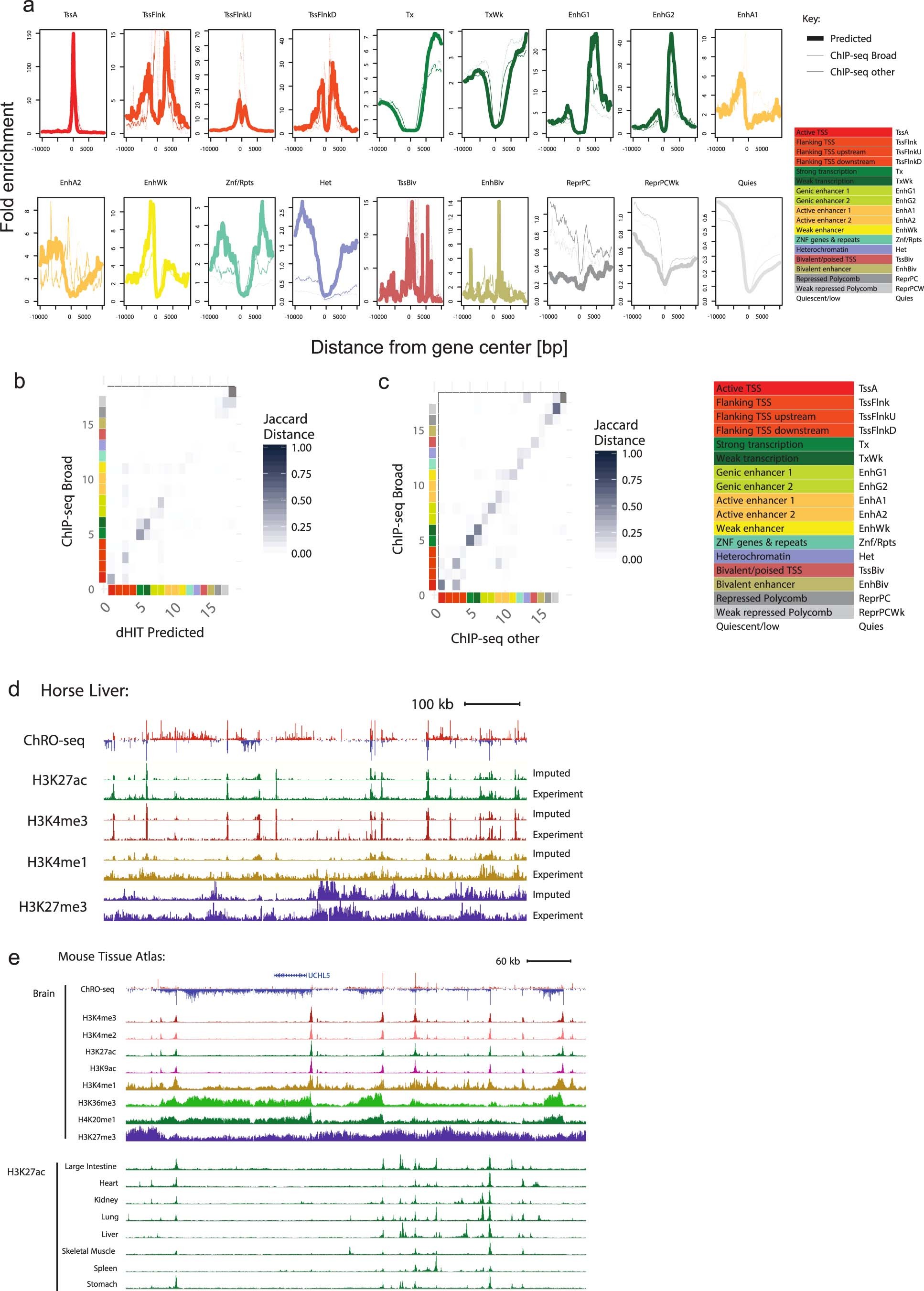 Extended Data Fig. 7: Chromatin annotations with dHIT.