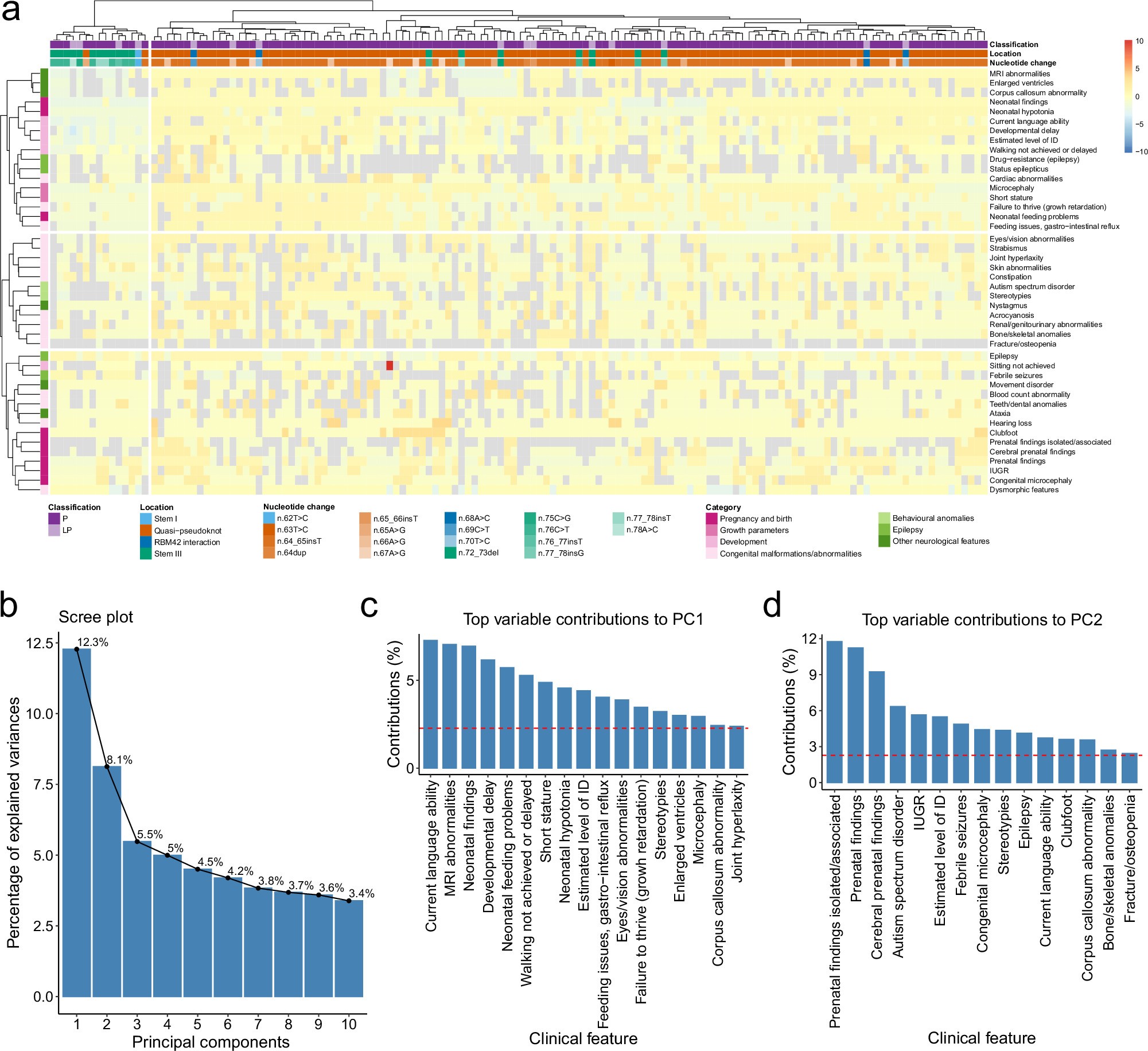Extended Data Fig. 3: RNU4-2 genotype–phenotype correlations.