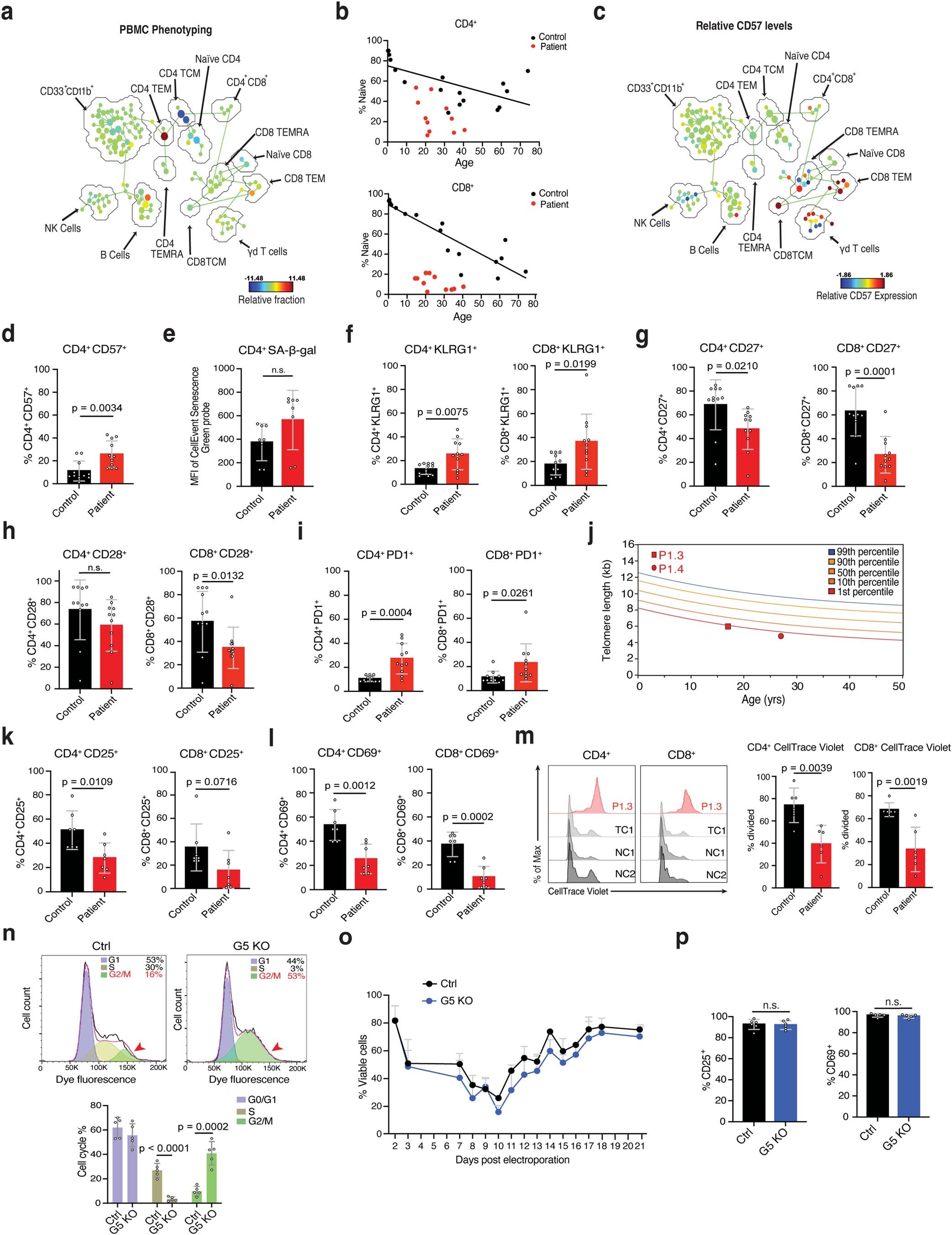 Extended Data Fig. 2: GIMAP5 deficiency induces senescence in human T cells.