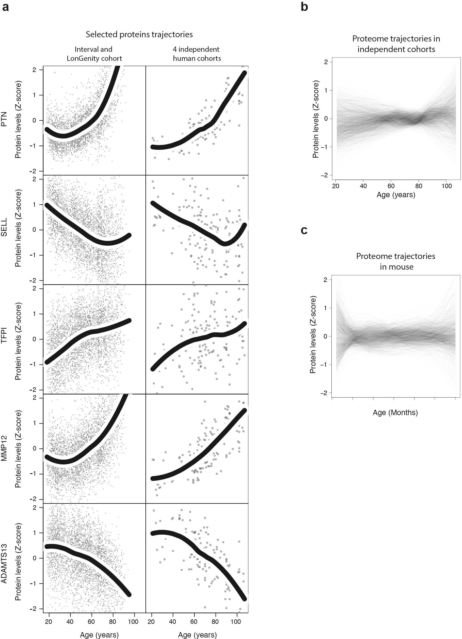 Extended Data Fig. 4: Proteins and proteome undulations in independent human cohorts and in mouse.