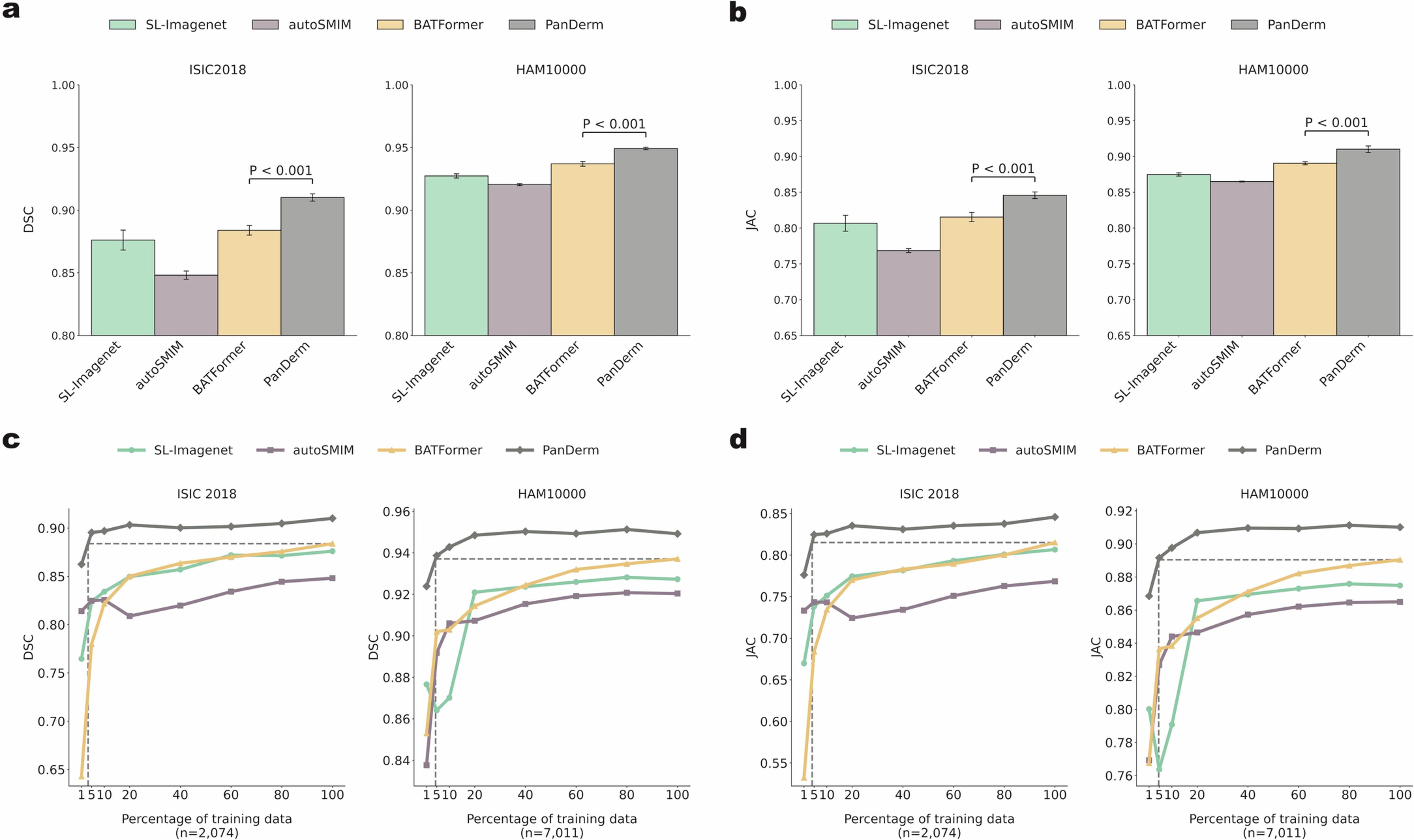 Extended Data Fig. 5: Quantitative skin lesion segmentation results.