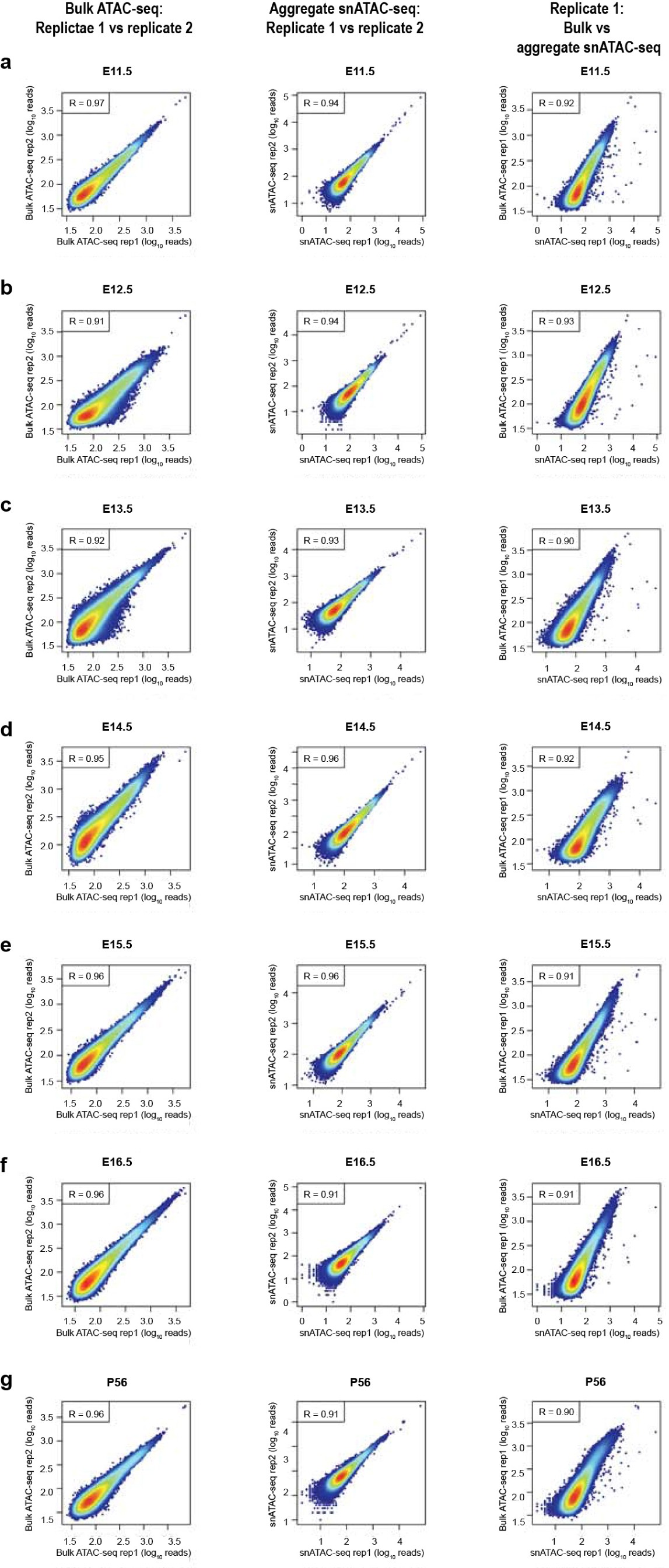 Supplementary Figure 4: snATAC-seq data sets are robust and reproducible.