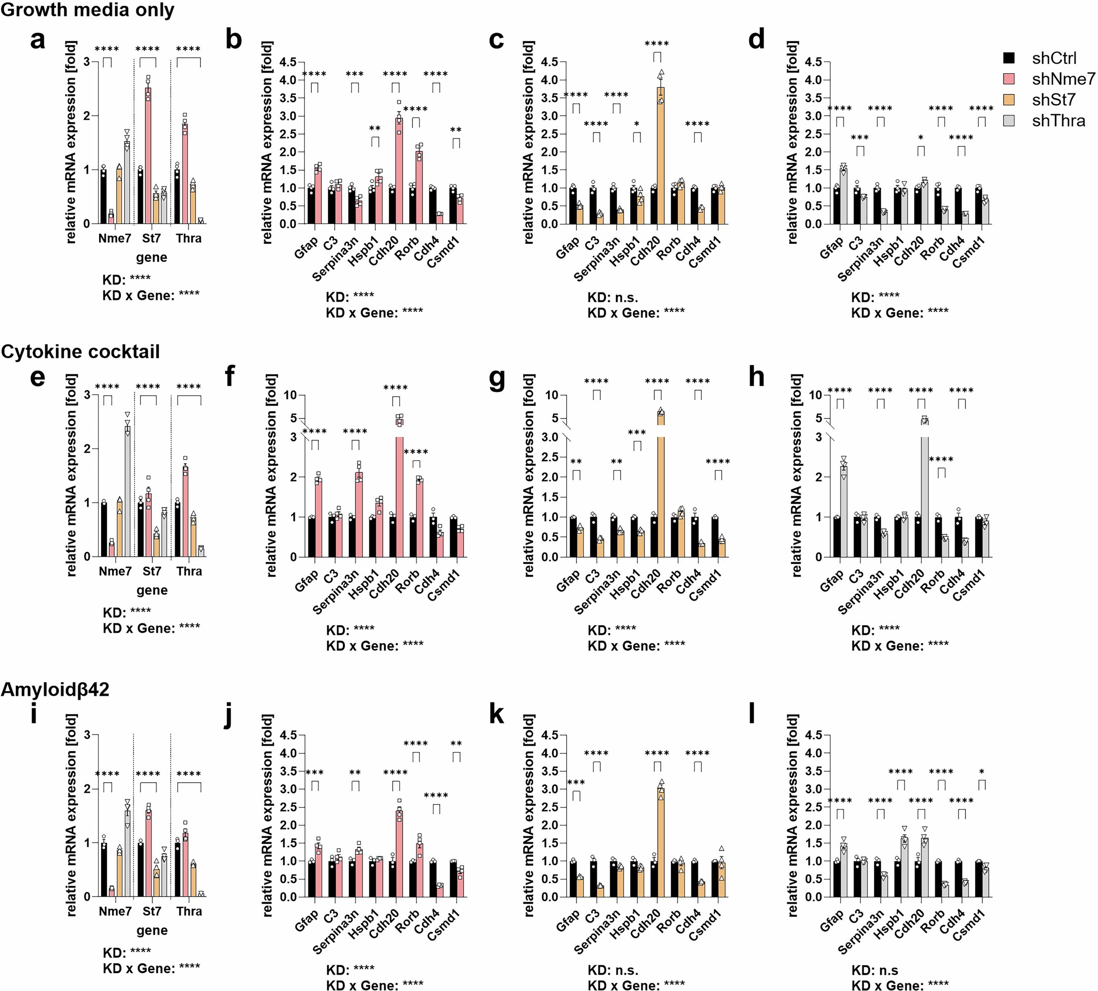 Extended Data Fig. 7: Astrocytes recDEGs knock-down alters astrocytes states in vitro.