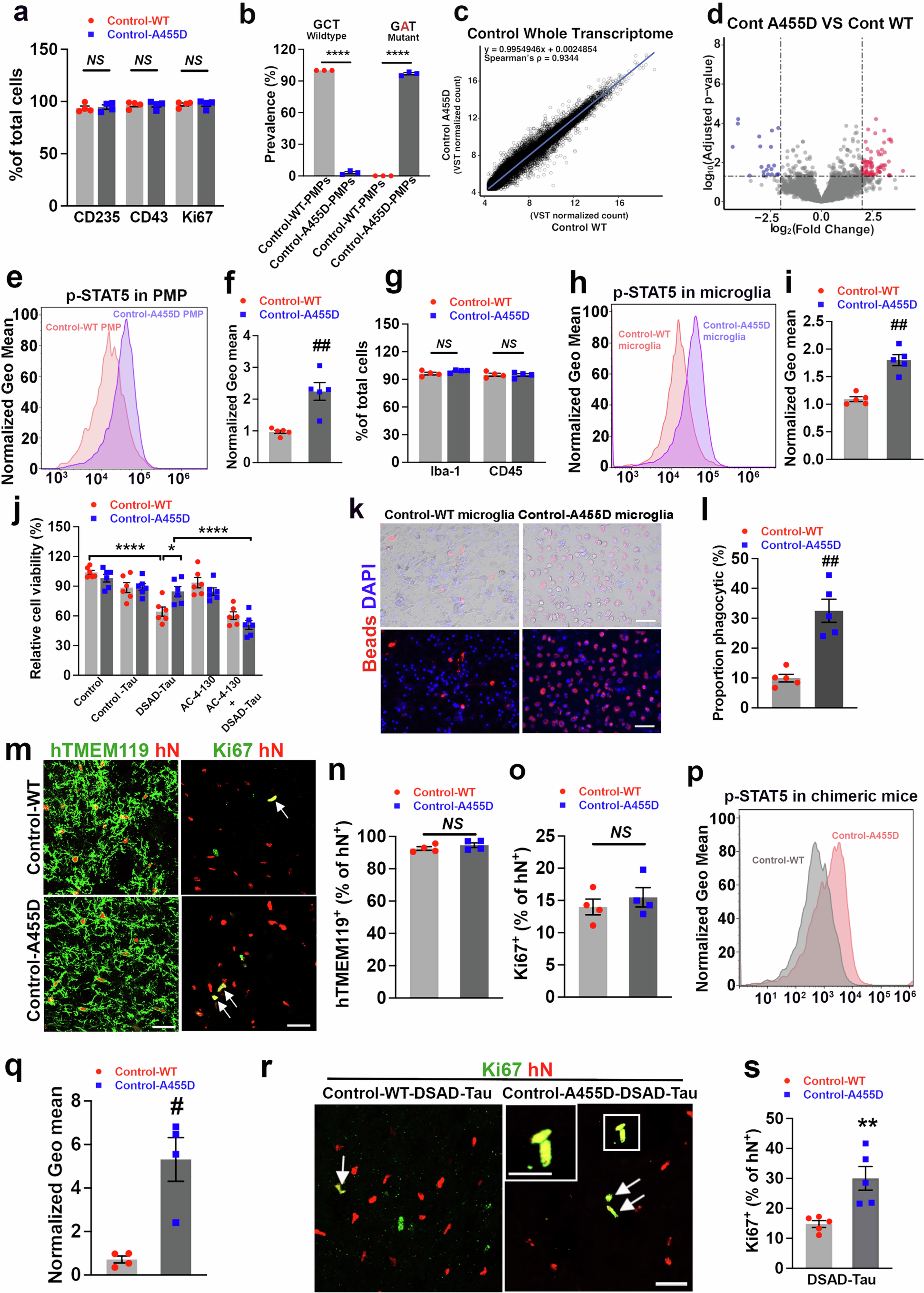 Extended Data Fig. 7: CSF2RB A455D mutation resilience is independent of trisomy 21.