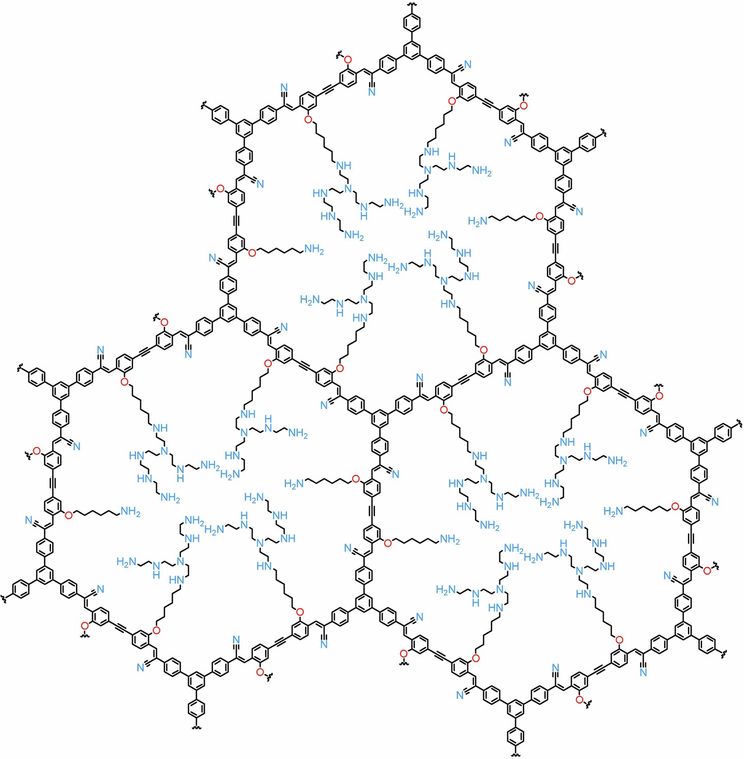 Extended Data Fig. 1: Ideal chemical structure of COF-1000.
