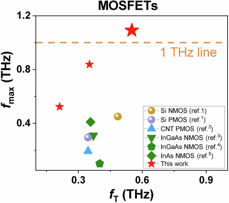 Extended Data Fig. 2: Comparison of fT versus fmax.