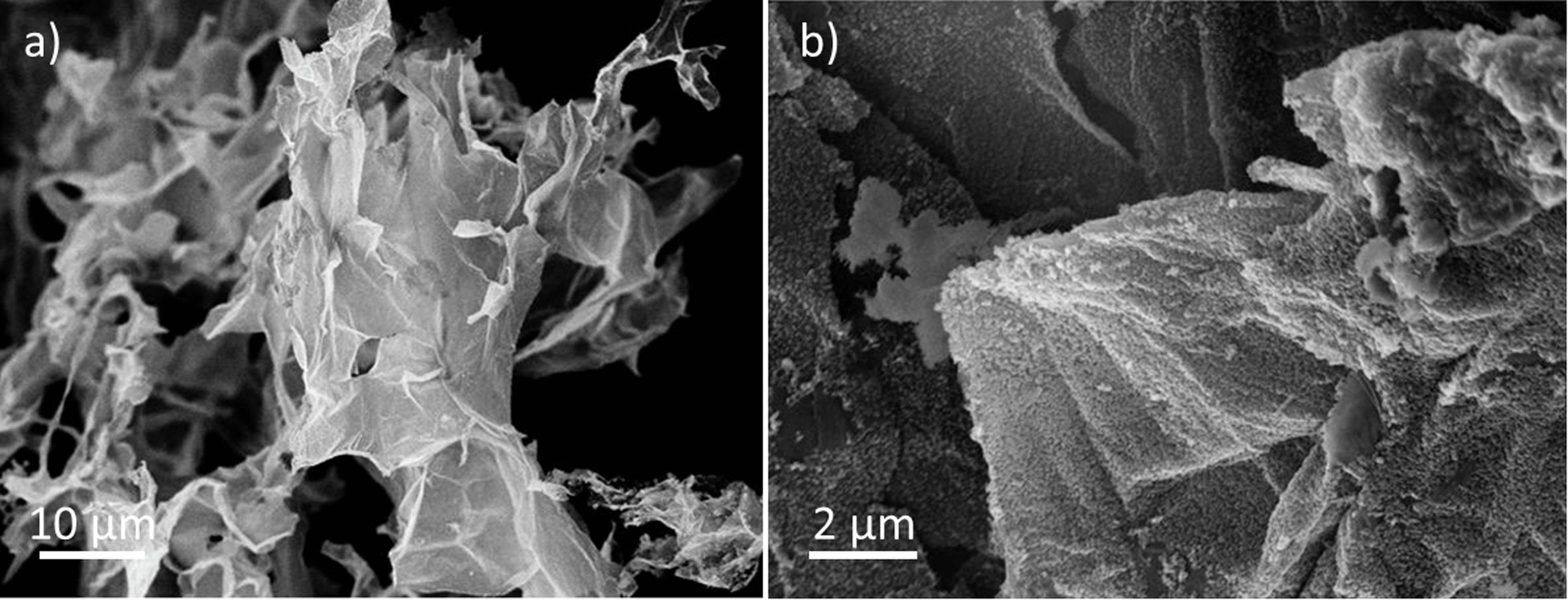 Extended Data Fig. 2: Exfoliated graphene oxide (resulting in multilayer graphene) covered with 200 nm thick iron oxide layers.