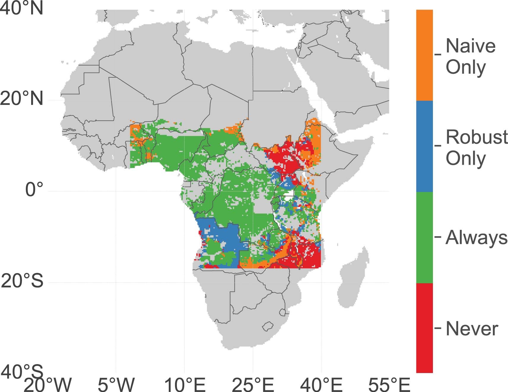 Extended Data Fig. 5: Alternate version of Fig. 2c, where “naive” profitability is based on IRR≥30% instead of IRR≥100%.