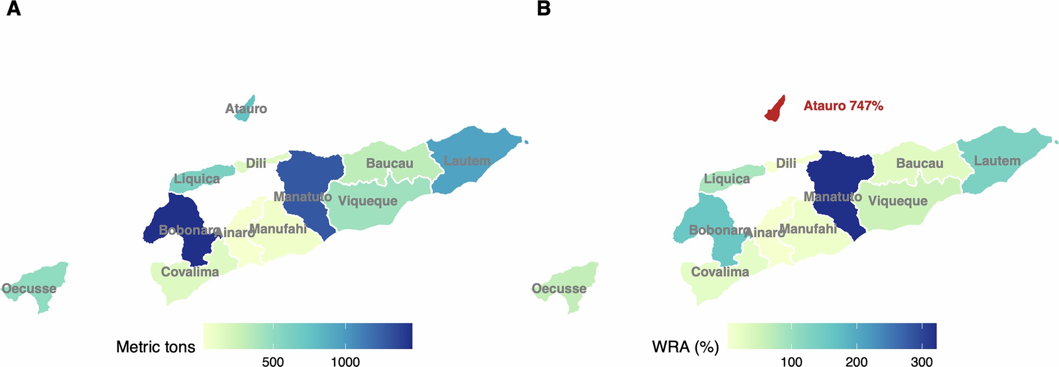 Extended Data Fig. 2: Timor-Leste small-scale fisheries production and contributions to dietary fish recommendations.