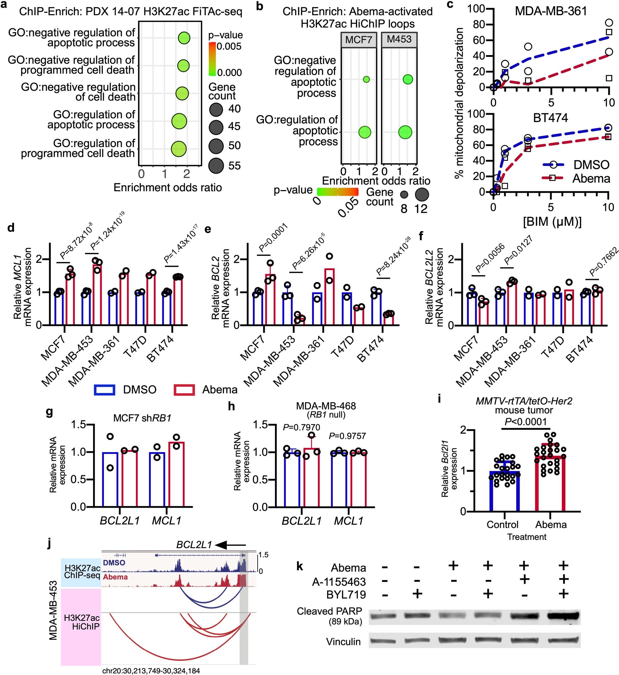 Extended Data Fig. 4: CDK4/6 inhibition promotes apoptotic evasion via BCL2L1.