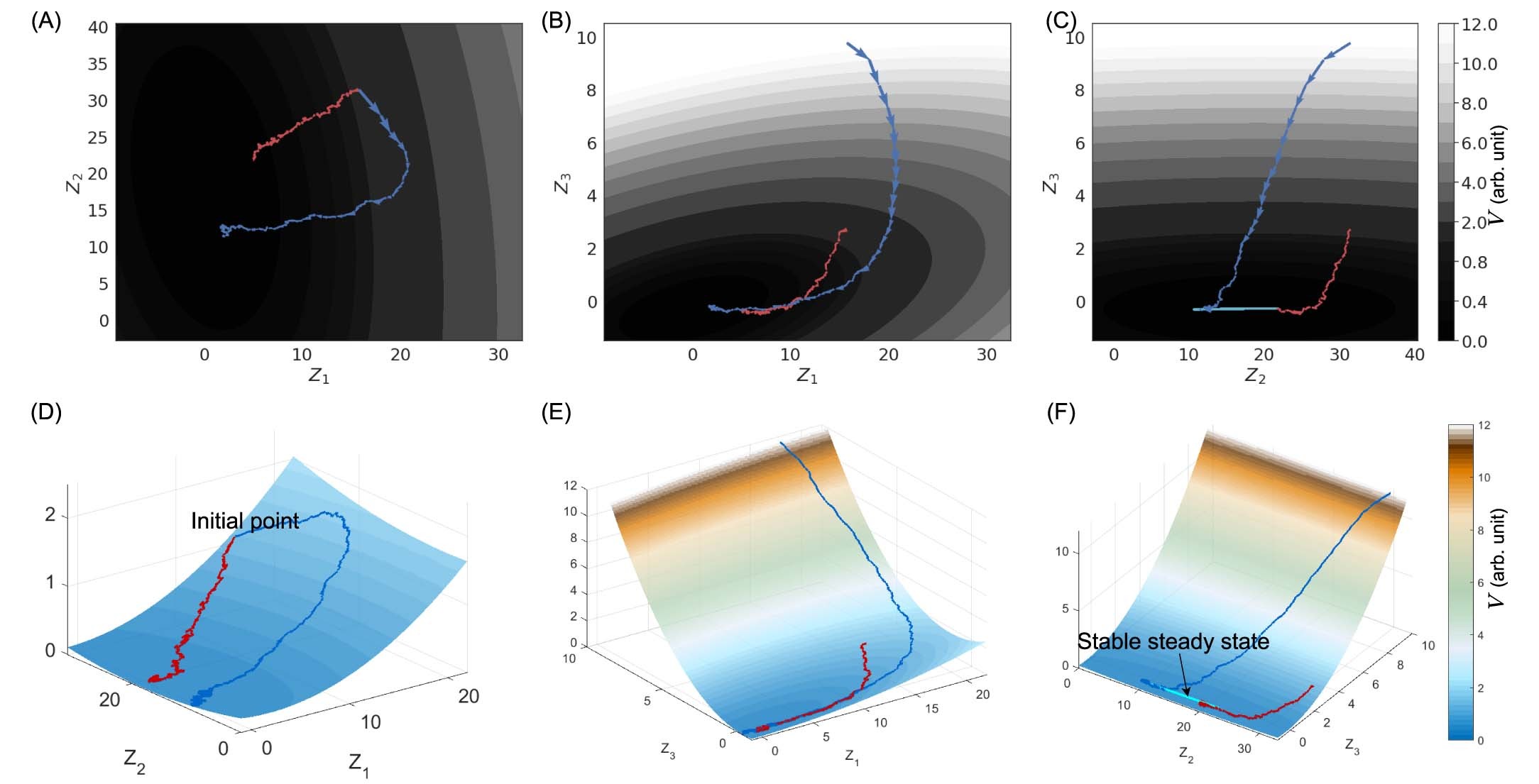 Extended Data Fig. 3: Potential landscape of the SIR model.