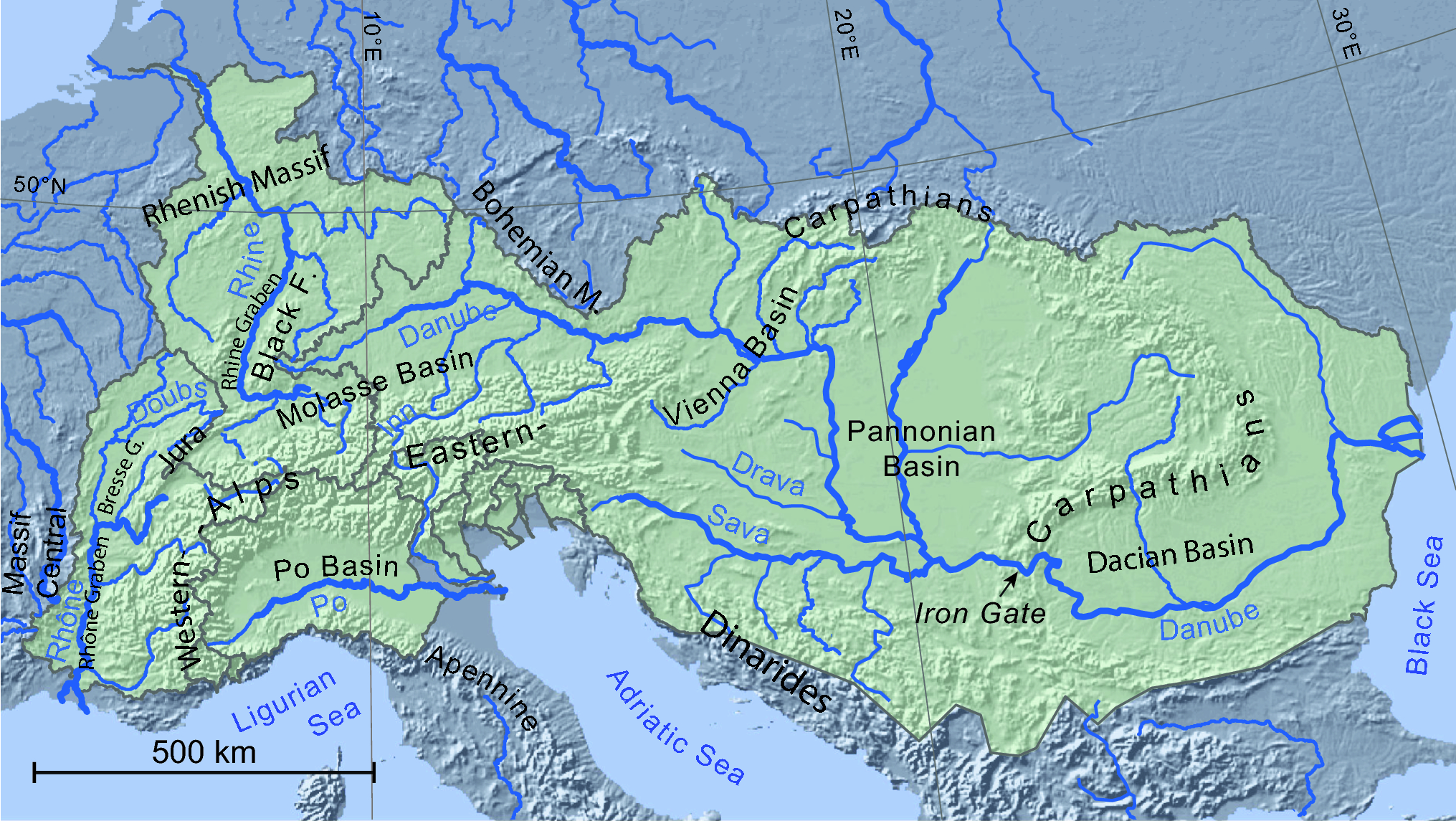 Дунай река бассейн какого океана. Бассейн реки Дунай. Бассейн реки Дунай на карте. Реки Балкан. Европейский водораздел.