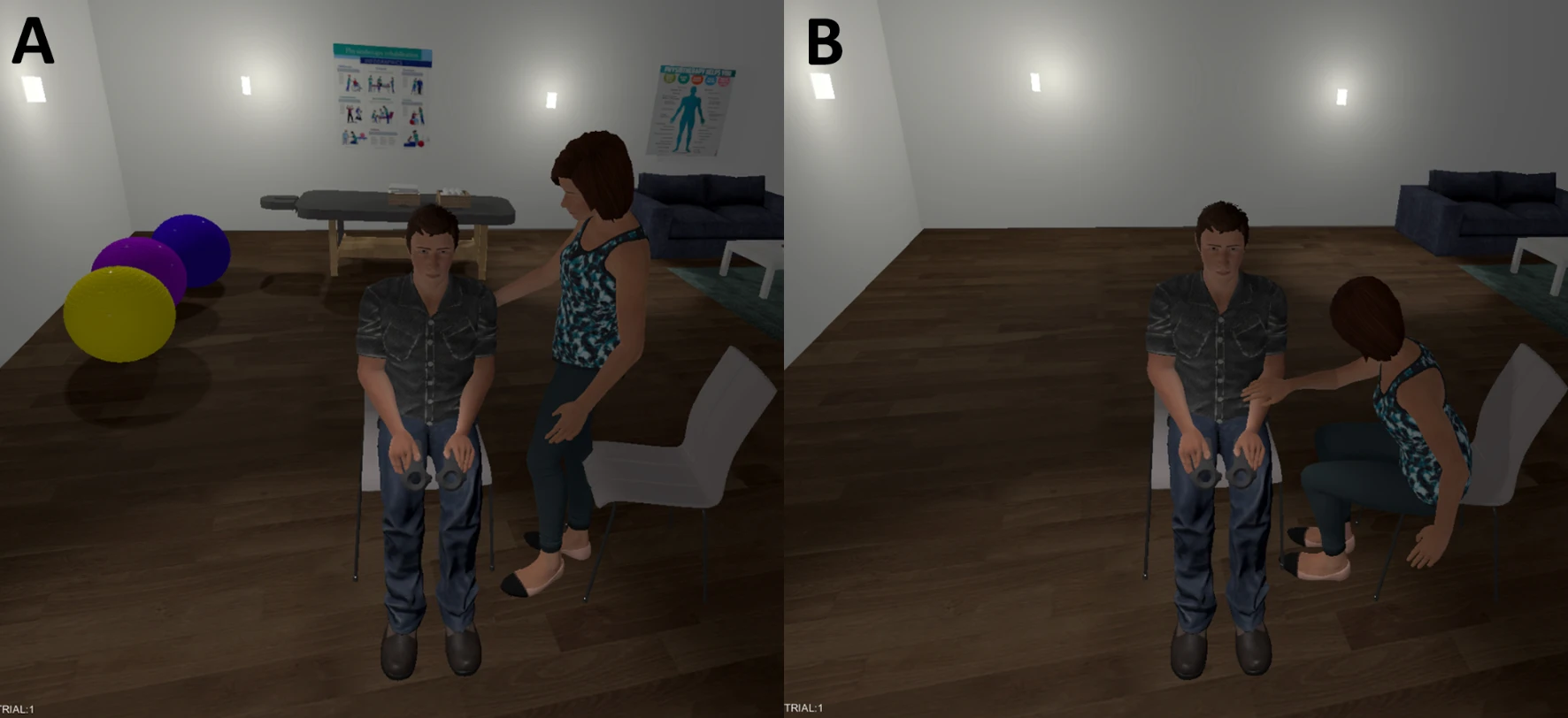 two conditions of touch in the research study