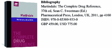 Sean C Sweetman Ed Martindale The Complete Drug Reference