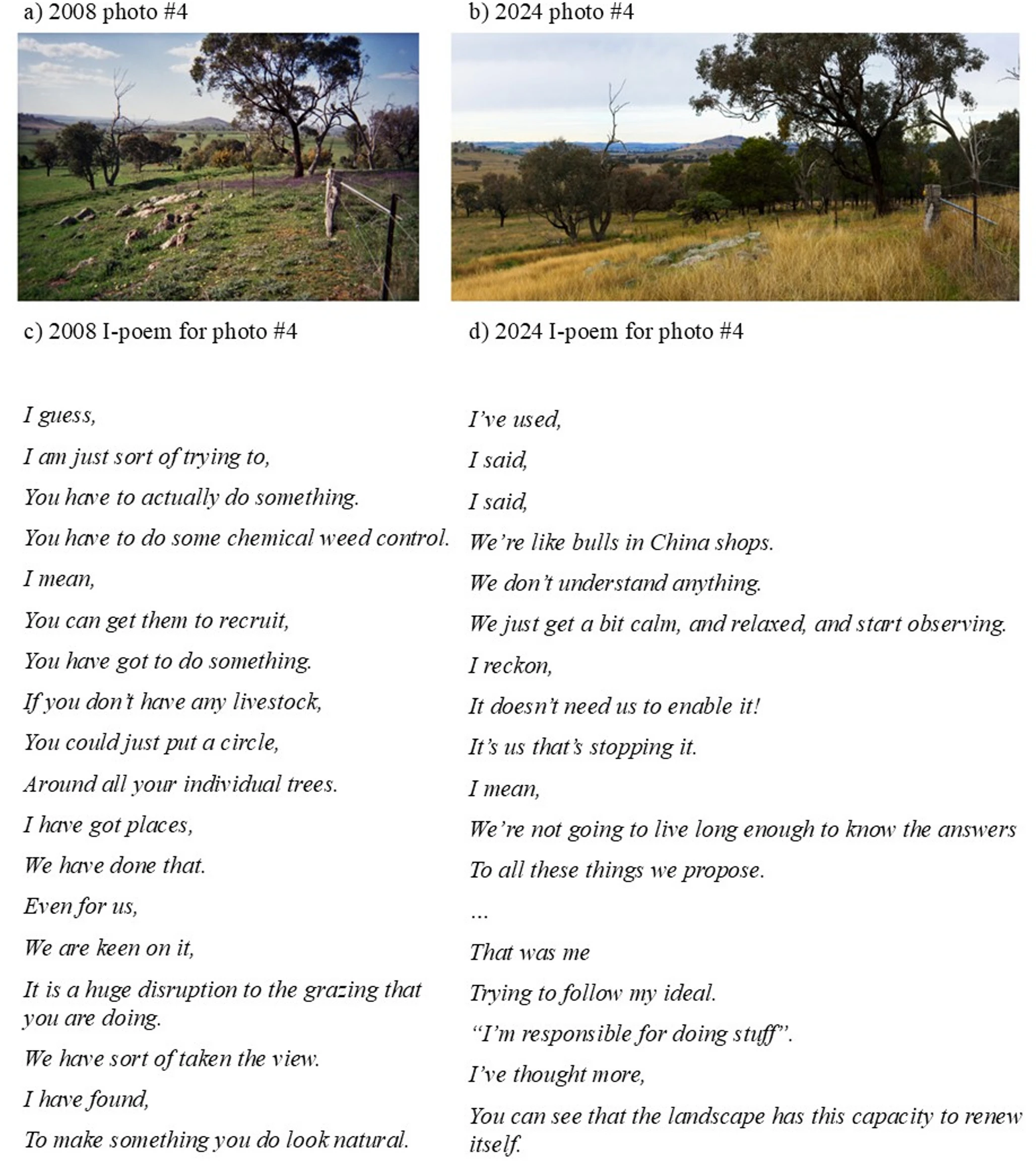 One pair of images and found poems