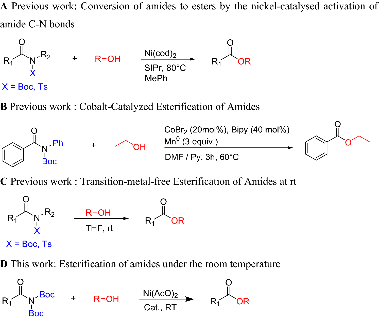 Figure 1 Nickel Catalyzed Esterification Of Amides Under Mild Conditions Springerlink