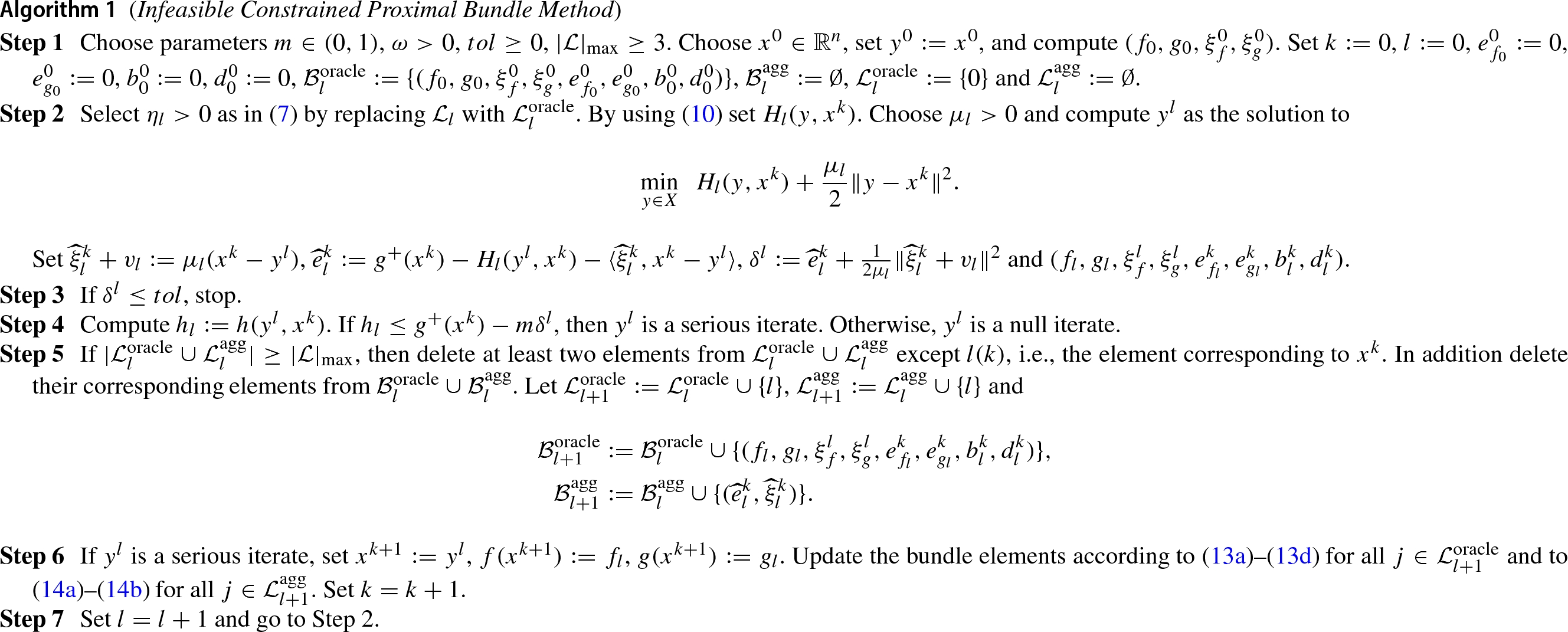 A New Infeasible Proximal Bundle Algorithm For Nonsmooth Nonconvex Constrained Optimization Springerlink