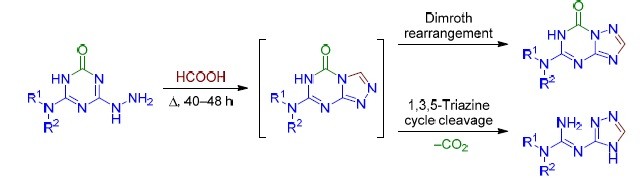 An Unexpected Direction Of The Reaction Of Hydrazino 1 3 5 Triazines With Formic Acid Synthesis Of 4 H 1 2 4 Triazol 3 Yl Guanidines Springerlink