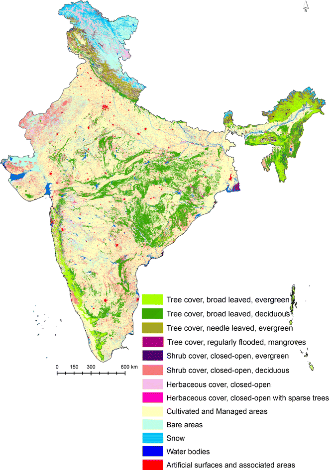 Vegetation Map Of India Figure 9 | Nationwide Classification Of Forest Types Of India Using Remote  Sensing And Gis | Springerlink