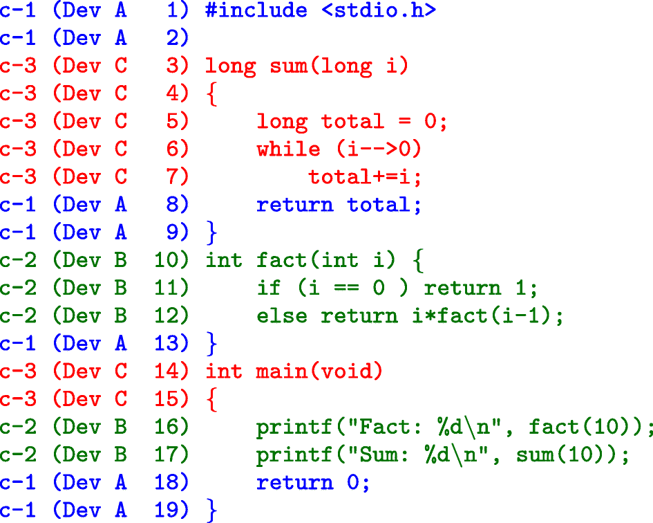 Figure 2 Cregit Token Level Blame Information In Git Version Control Repositories Springerlink Figure 2 Cregit Token Level Blame Information In Git Version Control Repositories Springerlink