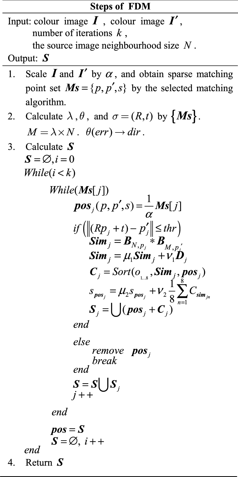 Fdm Fast Dense Matching Based On Sparse Matching Springerlink