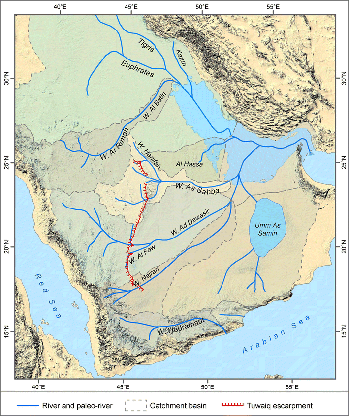 Saudi Arabia River Map Figure 5 | The Scarp Lands Of Saudi Arabia | Springerlink