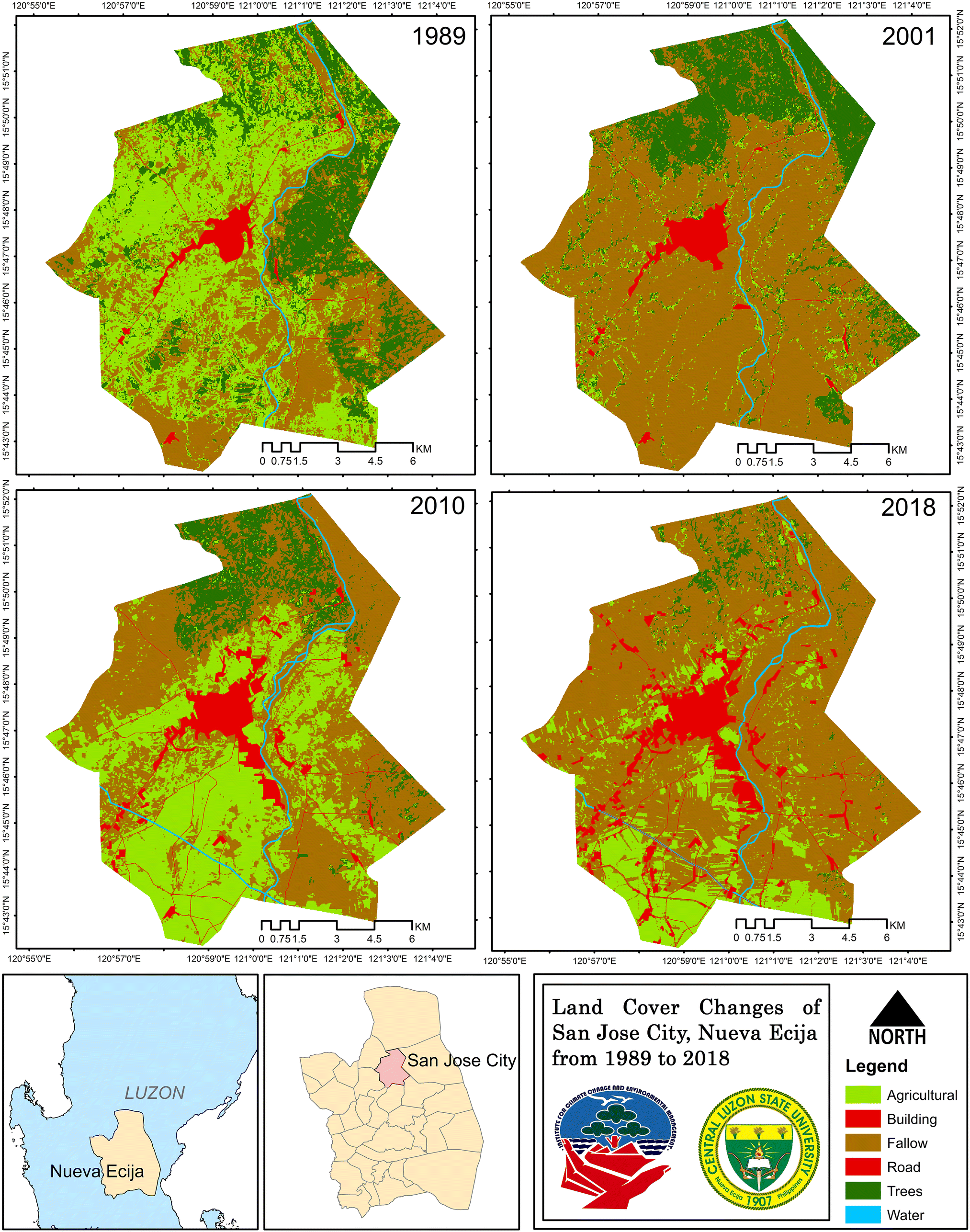 San Jose City Nueva Ecija Map Figure 2 | Assessment Of Land Cover Change In Selected Municipalities And  Cities Of Nueva Ecija Using Geographic Information System And Remote  Sensing Technologies | Springerlink