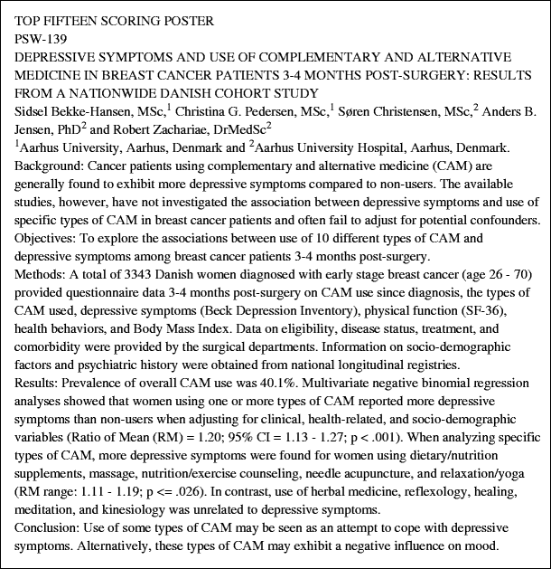 Abstracts from the 11th International Congress of Behavioral