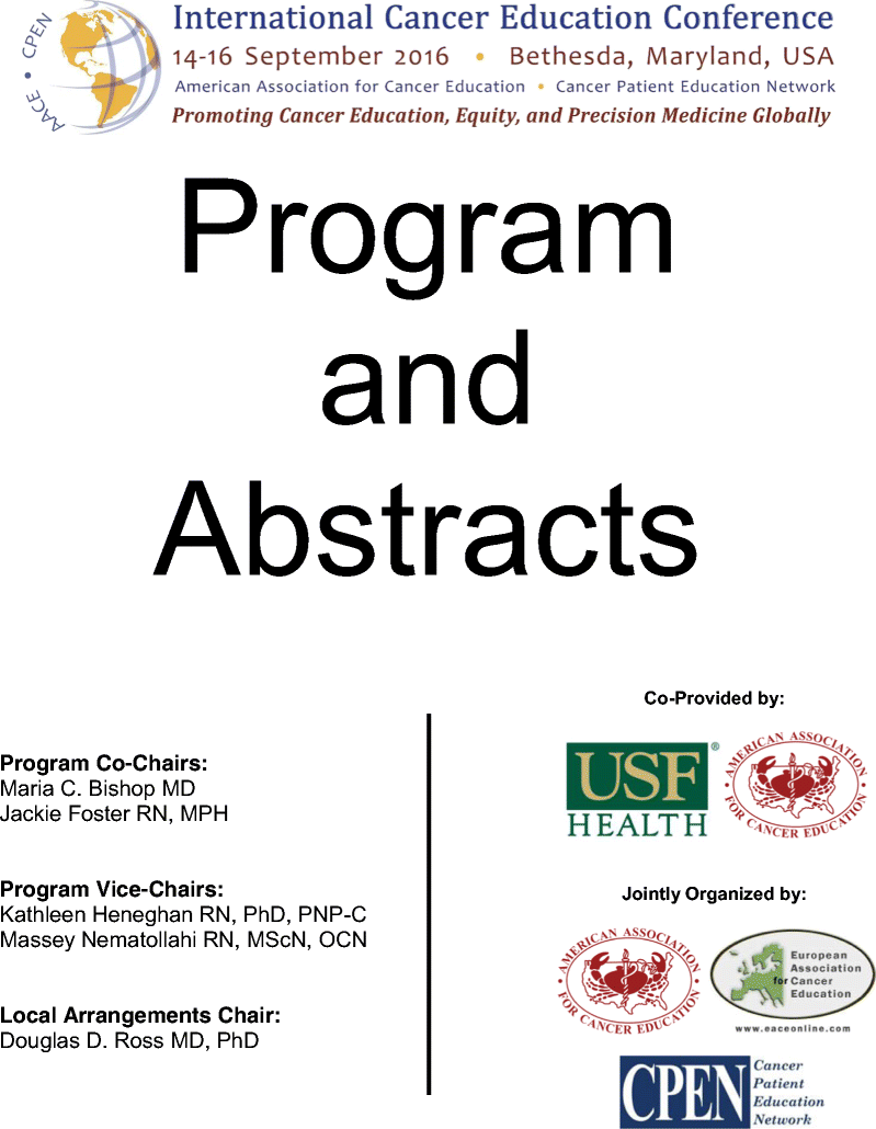 International Cancer Education Conference 2016 Program And