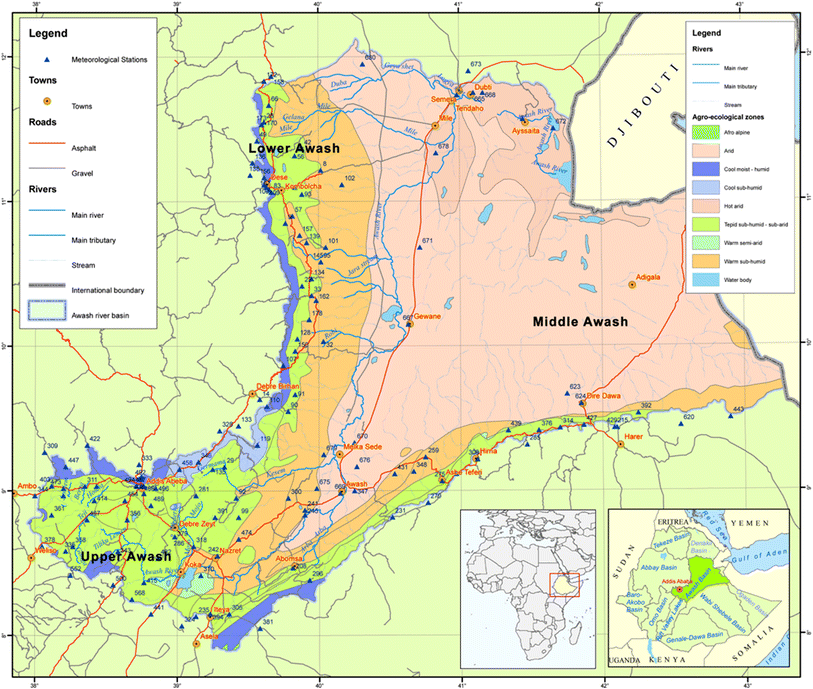 Awash River Basin Map Figure 1 | Short-Term Spi Drought Forecasting In The Awash River Basin In  Ethiopia Using Wavelet Transforms And Machine Learning Methods |  Springerlink
