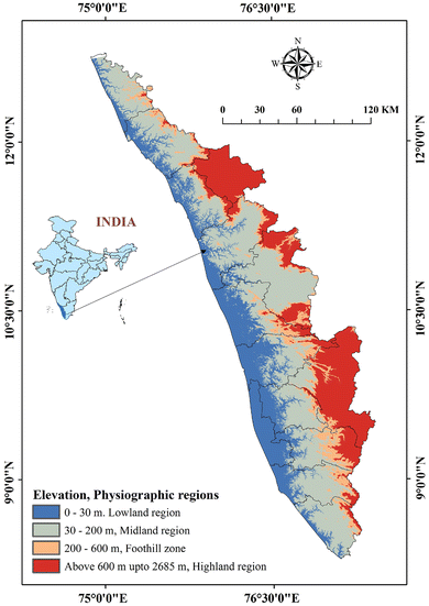 Topographic Map Of Kerala Figure 1 | Development Of Topographic Position Index Based On Jenness  Algorithm For Precision Agriculture At Kerala, India | Springerlink