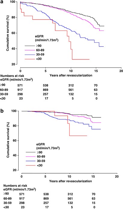 Prognostic significance of glomerular filtration rate estimated by the  Japanese equation among patients who underwent complete coronary  revascularization | Hypertension Research