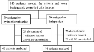 Comparison Between The Effects Of Hydrochlorothiazide And Indapamide On The Kidney In Hypertensive Patients Inadequately Controlled With Losartan Journal Of Human Hypertension