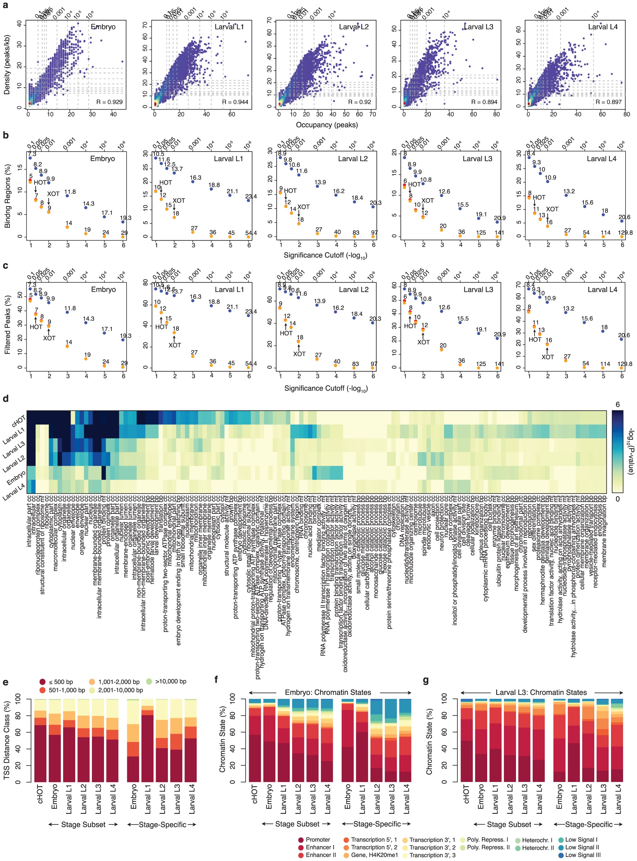 Extended Data Figure 2: Stage-dependent determination and analysis of HOT and XOT regions.