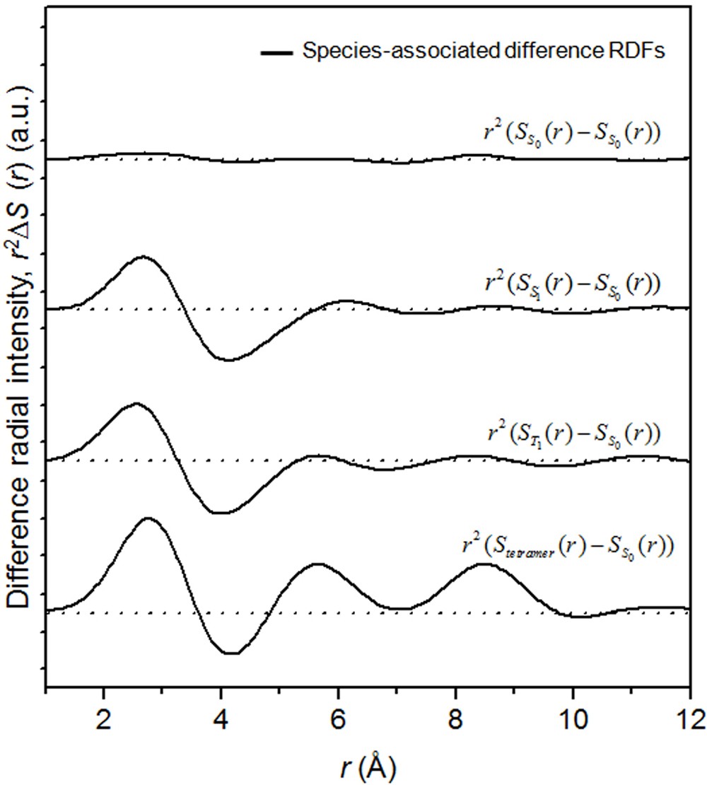Extended Data Figure 4: Species-associated difference RDFs of the transient states.