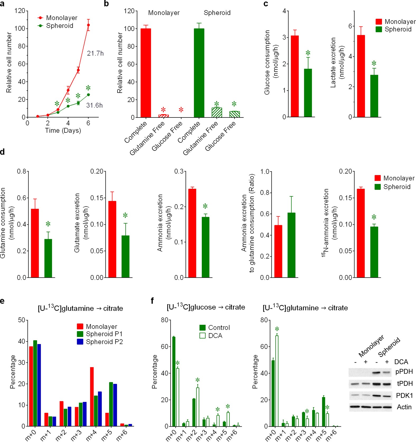 Extended Data Figure 2: Nutrient metabolism in H460 spheroid culture.