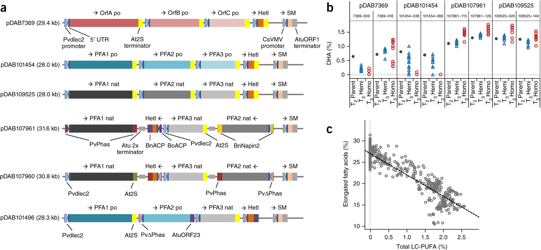 Canola engineered with a microalgal polyketide synthase-like system  produces oil enriched in docosahexaenoic acid | Nature Biotechnology